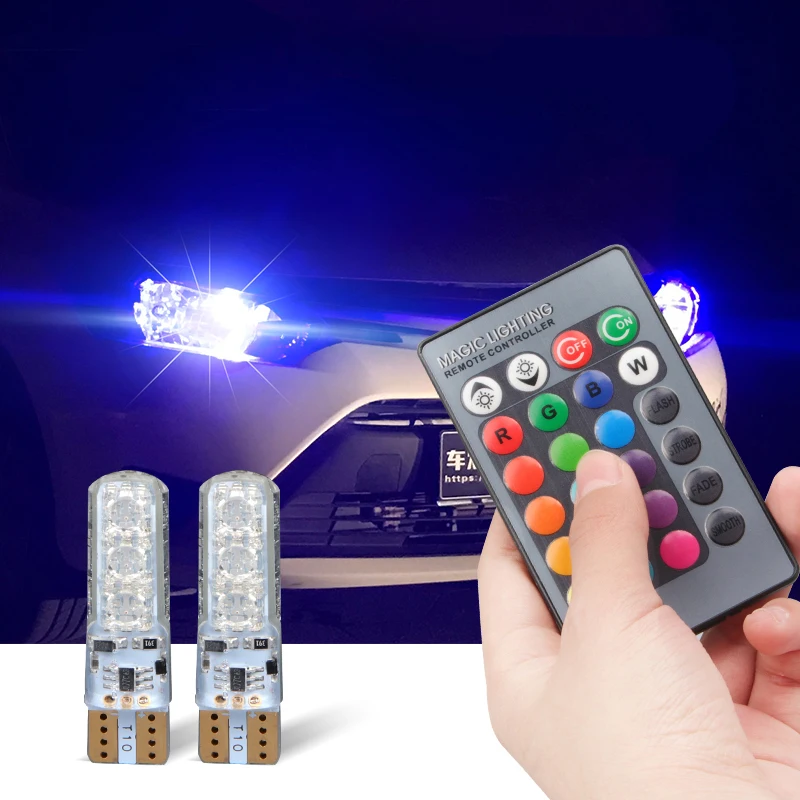 Светодиодные RGB лампы T10 W5W с дистанционным управлением для BMW E46 E39 E91 E92 E93 E28 E61 F11 E63
