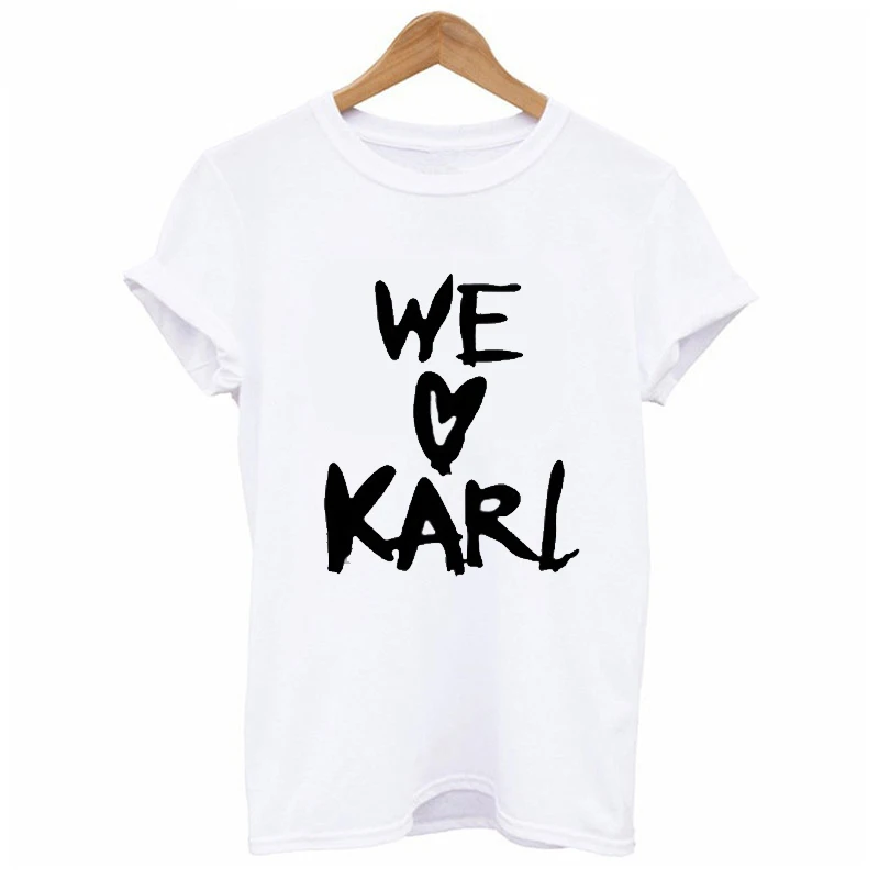 Футболка в стиле Vogue Karl Lagerfeld Женская белая модель футболка с котом Harajuku Топ