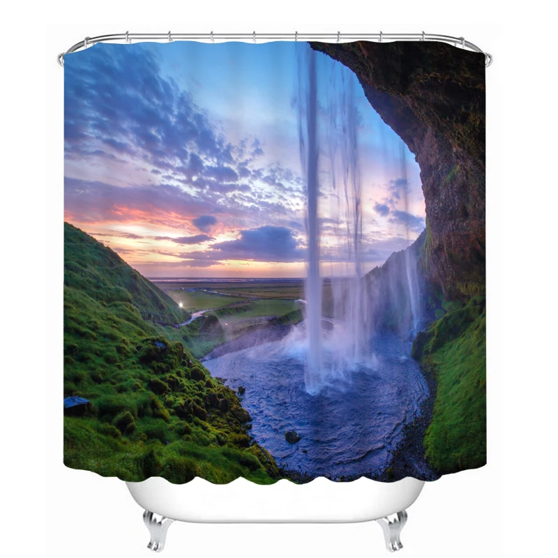 

MYRU 3D Print Waterproof Beautiful Scenery Shower Curtains Bath Products Bathroom Decor with Hooks
