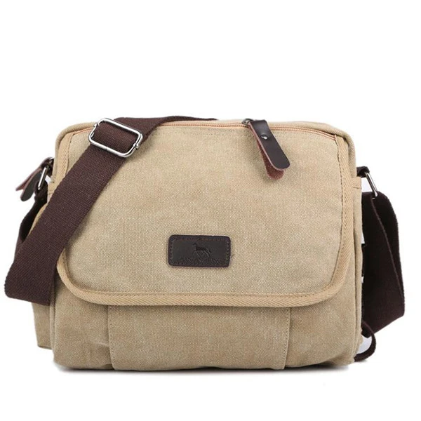 Light Khaki Manjianghong винтажная Для Мужчин's Курьерские сумки холст сумка модные Для мужчин Бизнес сумки через плечо сумка для путешествий P597 - Цвет: Light Khaki