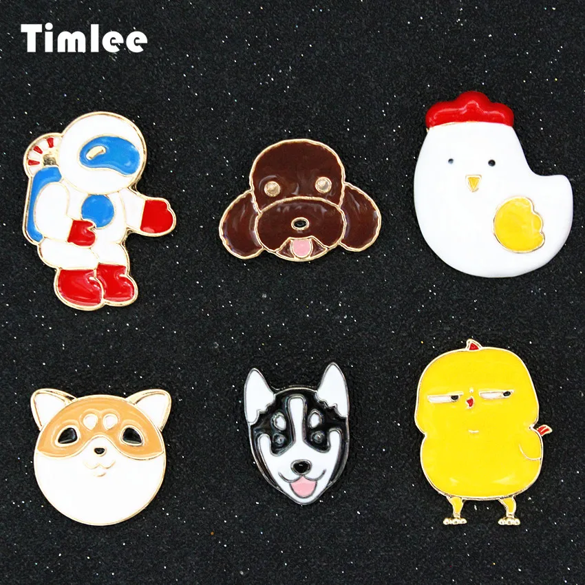 Timlee X003 Free shipping Cartoon Lovely Animal Chick Dog Astronaut Brooch Pins Fashion Jewelry Wholesale | Украшения и