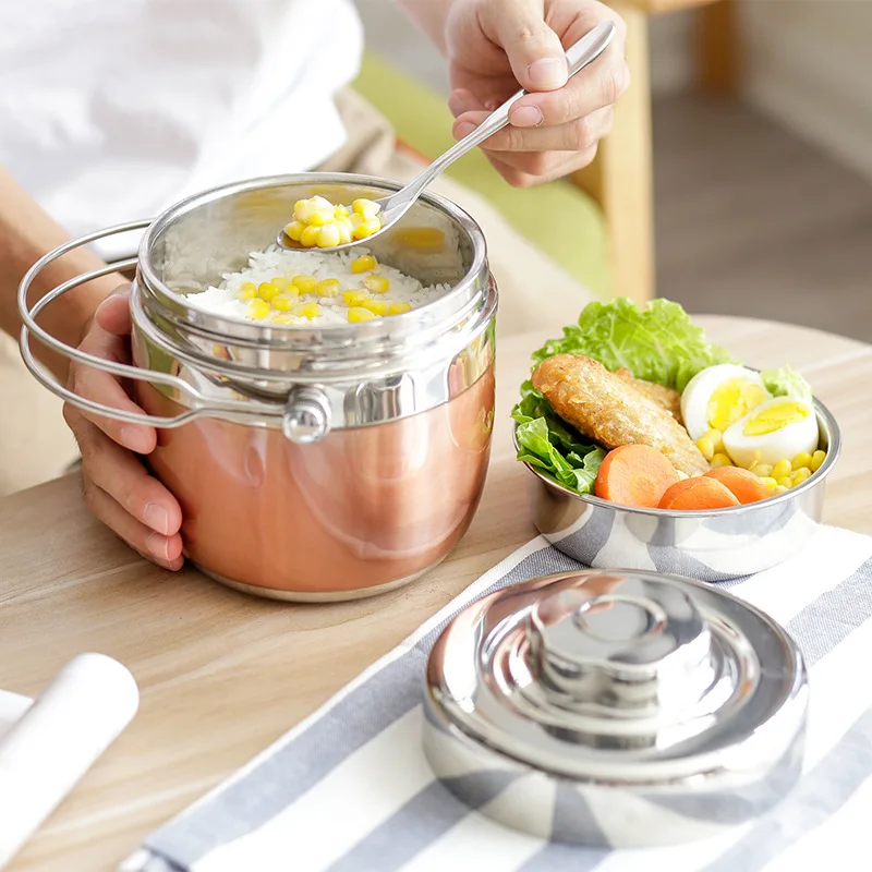 Ланч бокс из нержавеющей стали 2 слоя Bento box пищевой контейнер кухонный столовый