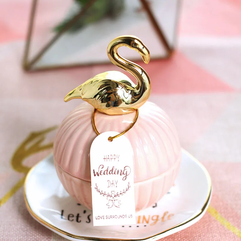 Pink Flamingo Милая Свадебная сумка для конфет, Романтическая Свадебная подарочная коробка, посылка Вечерние Розовые Сумки, свадебный подарок подружке невесты, ювелирное изделие для хранения - Цвет: Pink Flamingo