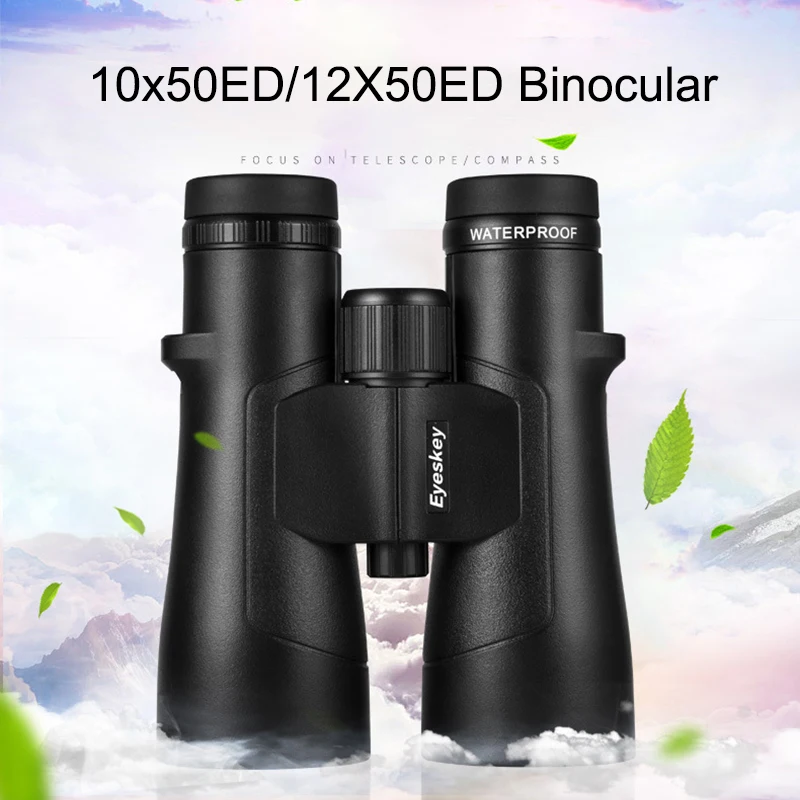 Супер ED бинокулярный телескоп 10X50 Eyeskey 12x50ED Черный HD азот водонепроницаемый бинокль ручной открытый кемпинг охотничий инструмент