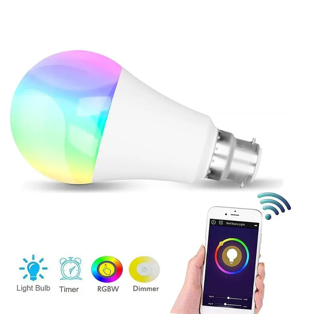 Маленькие умные лампочки телефон WiFi голос 12 Вт серебро управление AC85 265V RGB