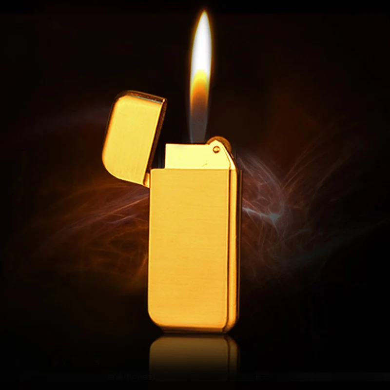 Лидер продаж ультратонкая Зажигалка для сигарет с пламенем шлифовальный круг