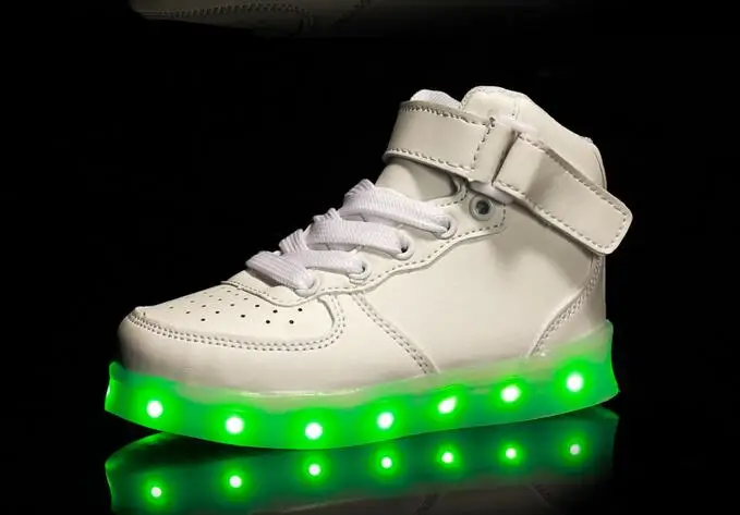 Kid USB soft leather DE loading shoe Casual Boy Girl light non-slip bottom children shoes chaussure enfant LED | Детская одежда и