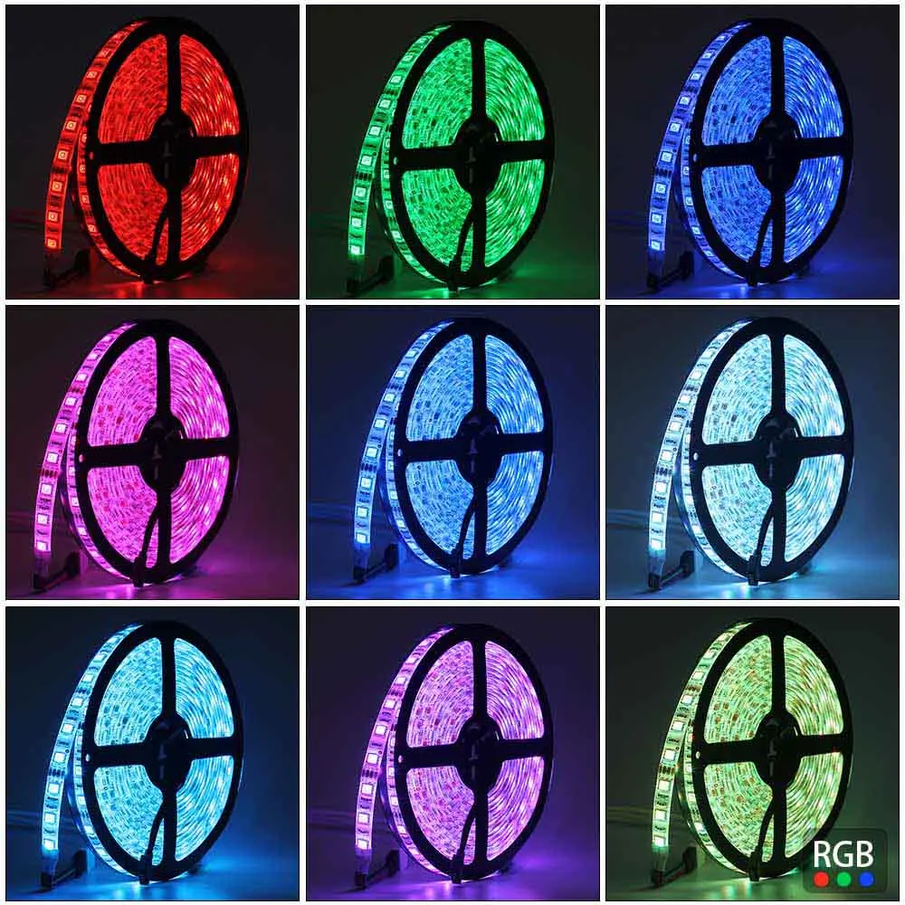 5050 RGB Светодиодная лента светодиодная Диодная 220 В водонепроницаемый 60
