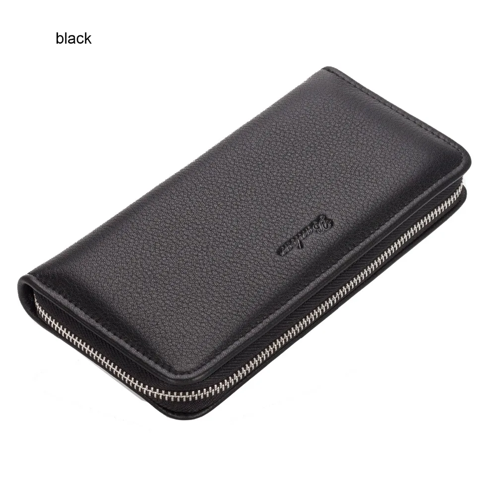 Мужской кошелек с карманом для монет Banlear из натуральной кожи на молнии чехол