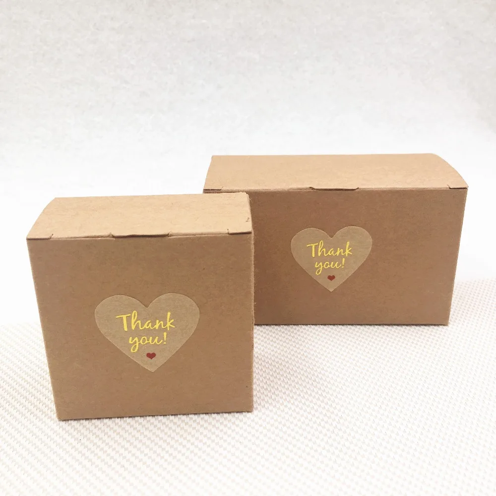 Винтажная коричневая бумага Cuboid Box 30 шт./лот печать горячей штамповки ручной