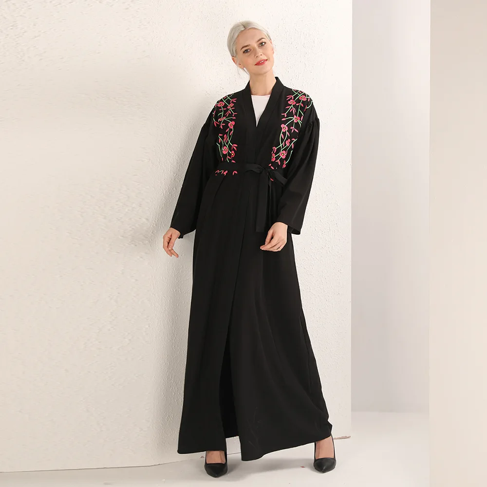 Арабское кимоно с цветочным рисунком Abaya Femme кафтановый халат мусульманское