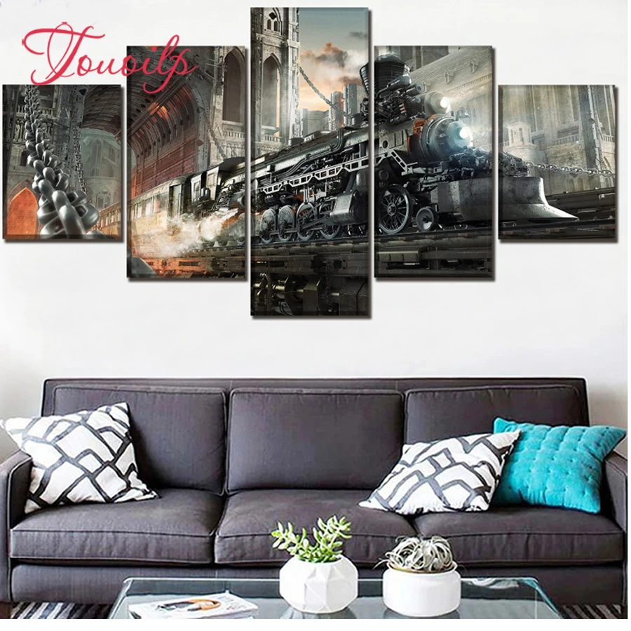 Набор для алмазной вышивки &quotРетро-поезд в стиле стимпанк&quot 5 шт. | Дом и сад