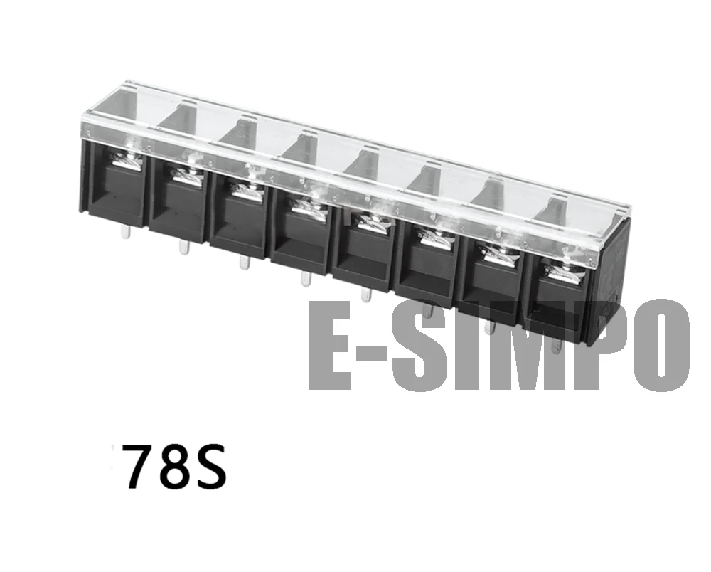 Барьер клеммный блок 78S 13 мм Шаг 600V30A 18 10AWG с пластиковой крышкой боковой штифт без