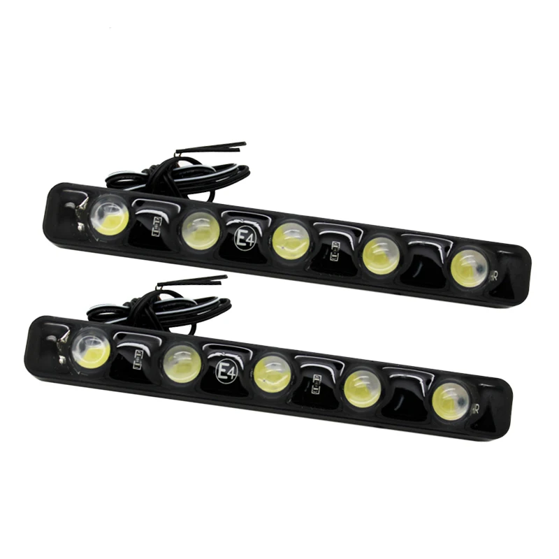 

2Pcs/Lot HAUSNN LED Universal 100% Waterproof Car 5 LED Daytime Running Light DRL Fog Warning Decorative Lamp Super Bright