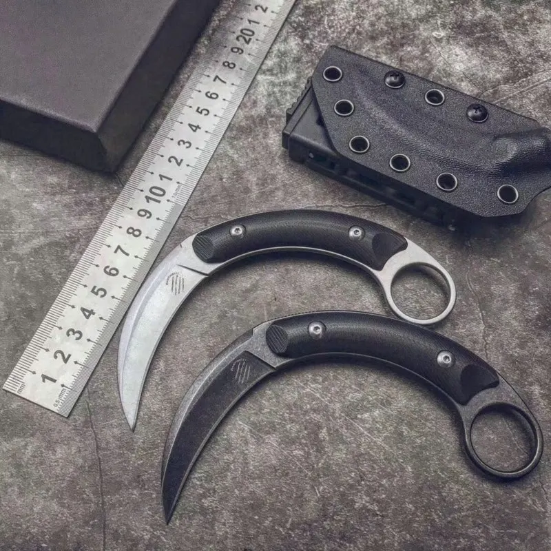 Последние Karambit коготь фиксированным лезвием нож коготь тактические ножи 440C камень мыть лезвие стальная ручка фиксированное лезвие