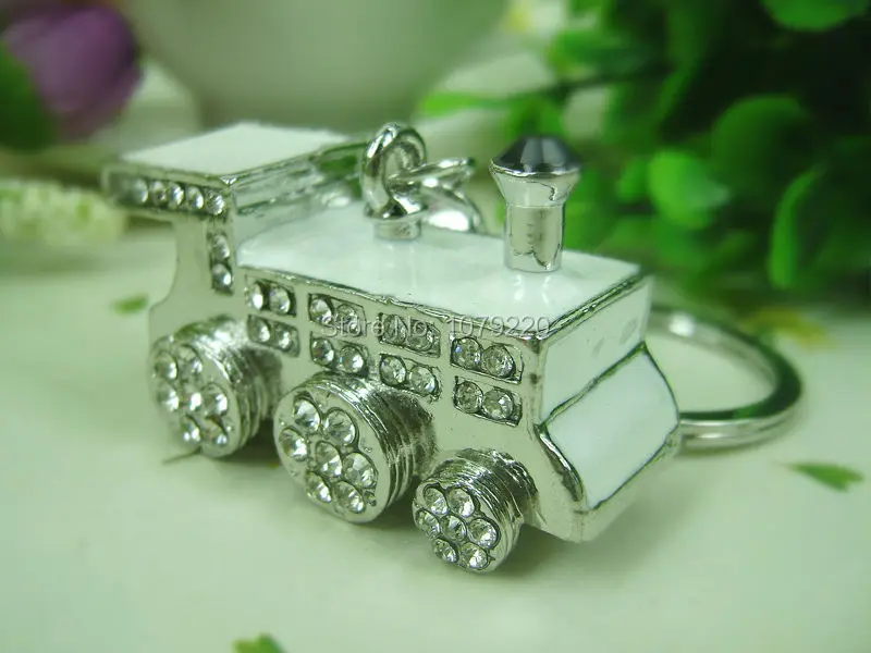 Локомотивный брелок Стразы креативный полированный хром модные ювелирные