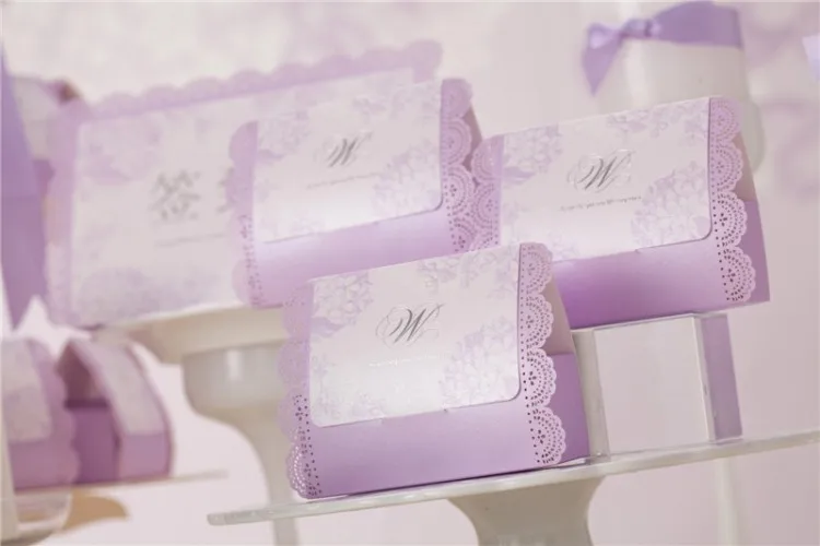 Фиолетовый Цвет Кружева Флора свадьба конфеты коробка вечере подарочная | Дом и