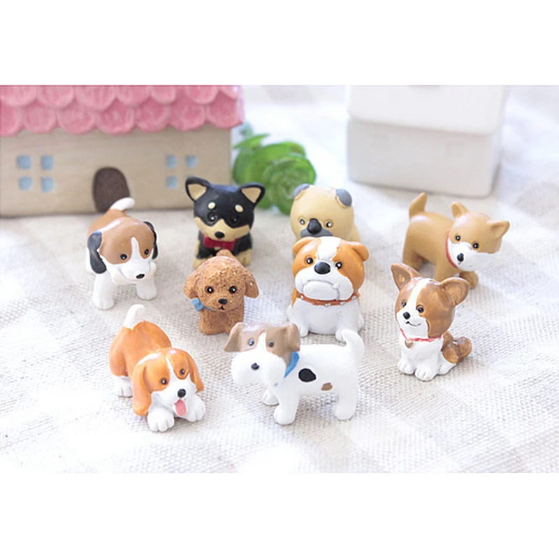 Миниатюрный щенок из смолы каваи 16 шт./компл./набор мини мультфильм фигурки собак