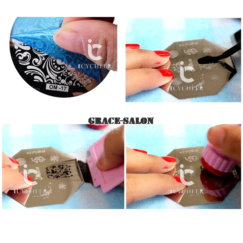 ICYCHEER Nail Art Штамповка Plish печать штампов изображения пластины маникюрный шаблон