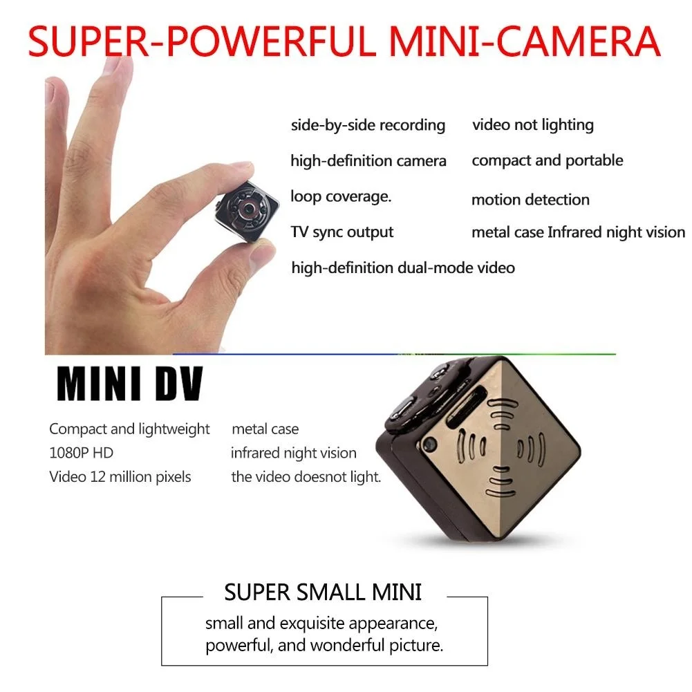 

8GB Card+Camera Mini Camera Metal HD 1080P Small Camera Outdoor Aerial Shooting Small