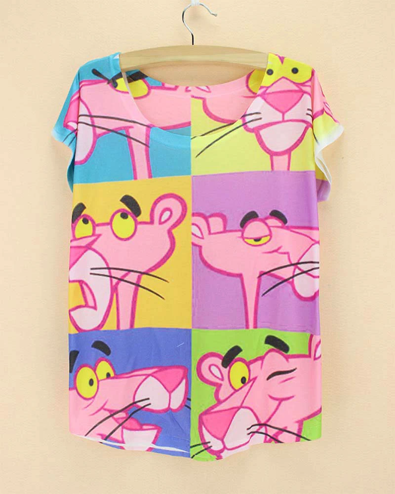 Лидер продаж 2015 футболки для женщин с мультяшным рисунком летняя футболка Новое