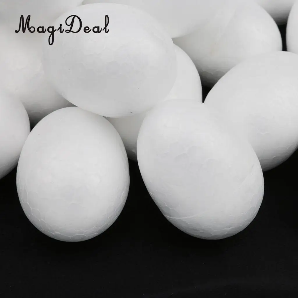 MagiDeal 50 шт. моделирование пенополистирола яйца 5 см DIY Окрашенные рождественские принадлежности для вечеринки украшения дома-белый