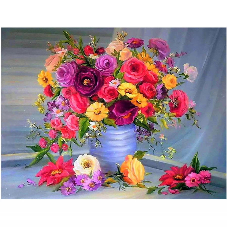 Алмазная вышивка цветной цветок Набор для вышивки крестиком по номерам