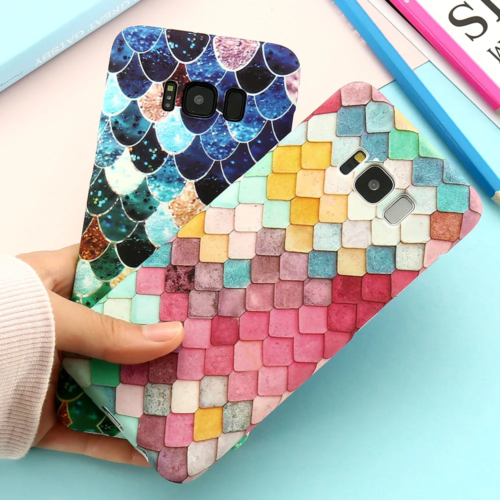 FLOVEME русалка весы чехол для samsung S9 S8 Plus S7 Edge Funda Русалка J5 J8 J6 J4 A3 A5 2017 черный |
