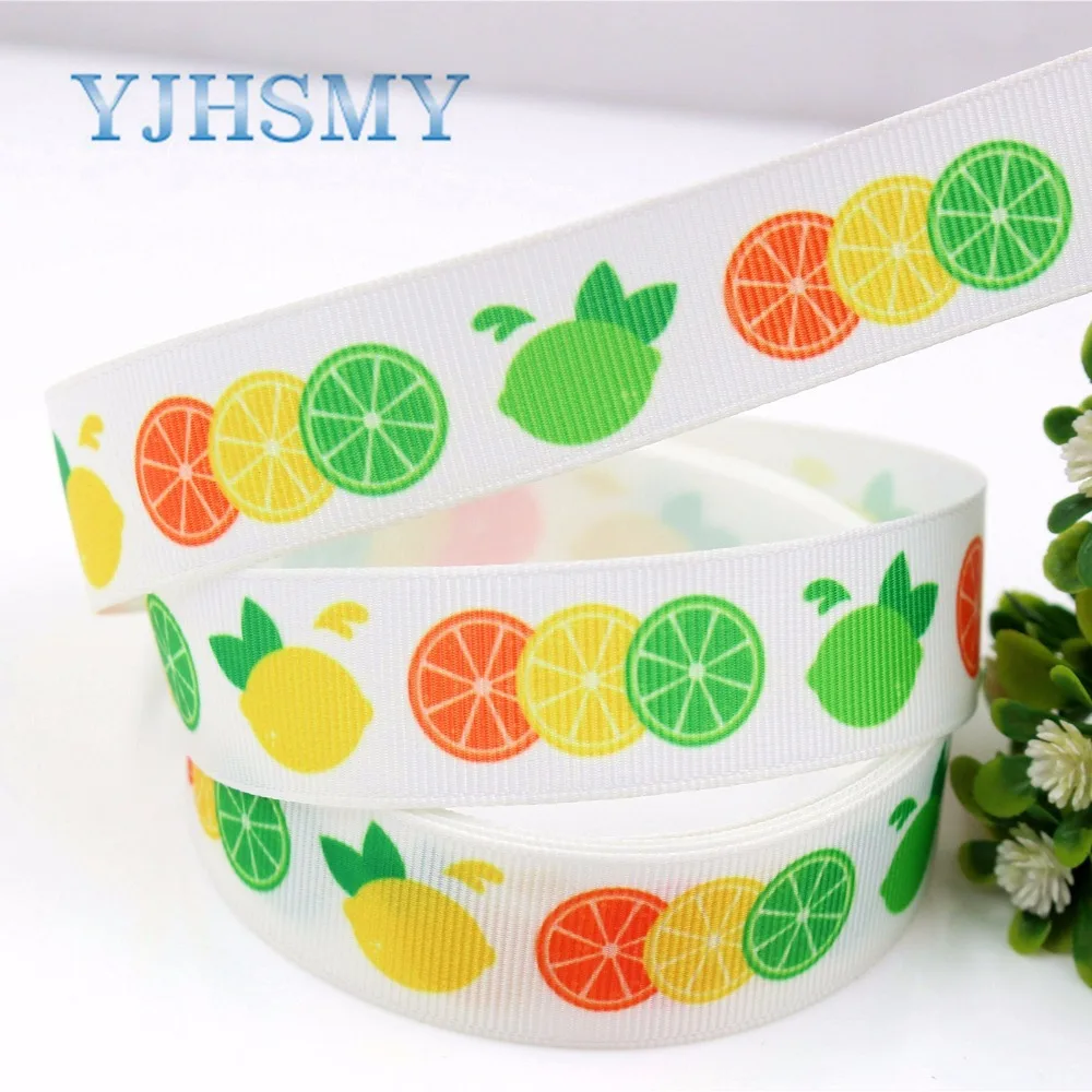 YJHSMY H-17505-45 22 мм 10 ярдов оранжевые ленты термопечать grosgrain Свадебные аксессуары DIY