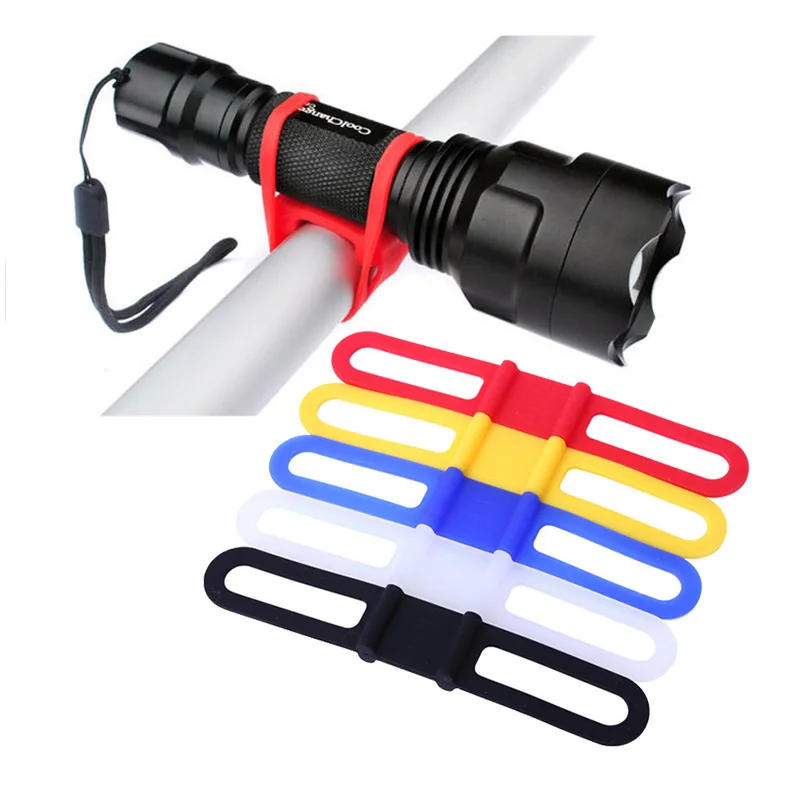 

Hot Sale Bicycle Headlight Mount Holder Bandage Cycling Sports Ties Strap Band Silicone Band Strap Torch FlashLight Phone Tie