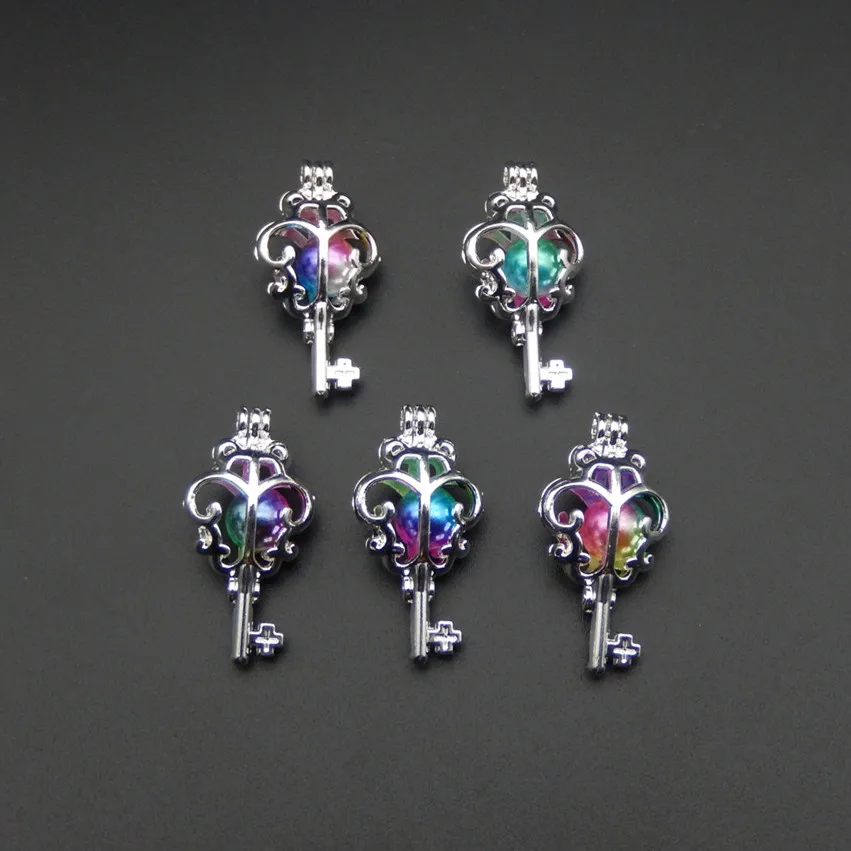 Подвеска в виде жемчужины с серебряным ключом 10 шт ароматический масляный