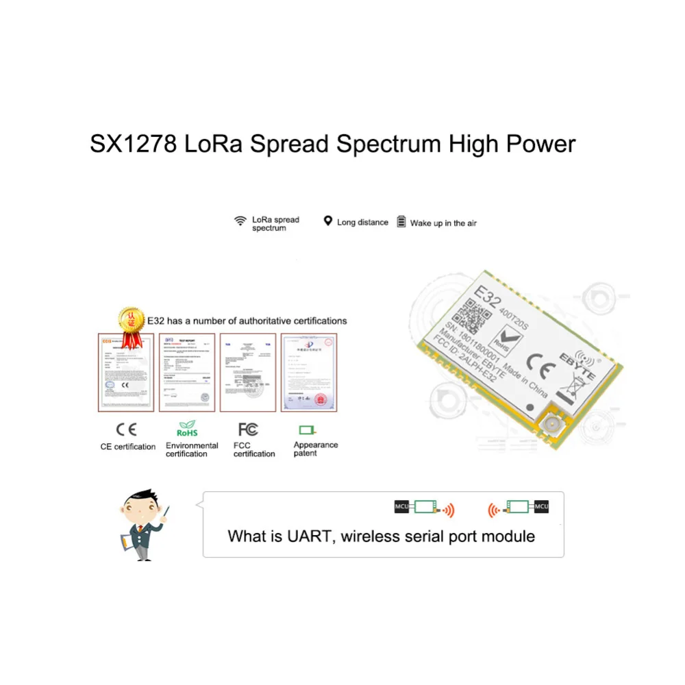 433 МГц LoRa SX1278 470 100 мВт большой диапазон 3000 м радиочастотный модуль Φ 20 дБм