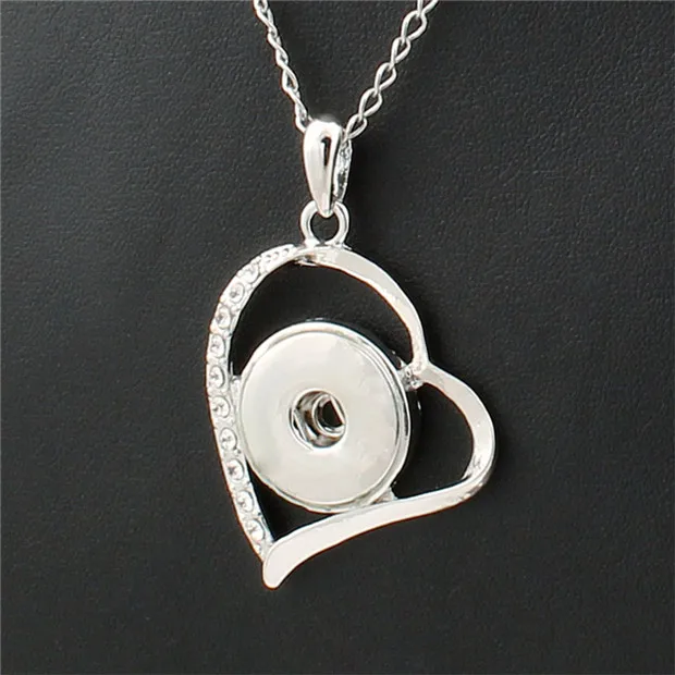 

Vintage round 18mm metal xinnver snap necklace & pendant Sterling jewelry with Bead chain statement woman DIY ZG037
