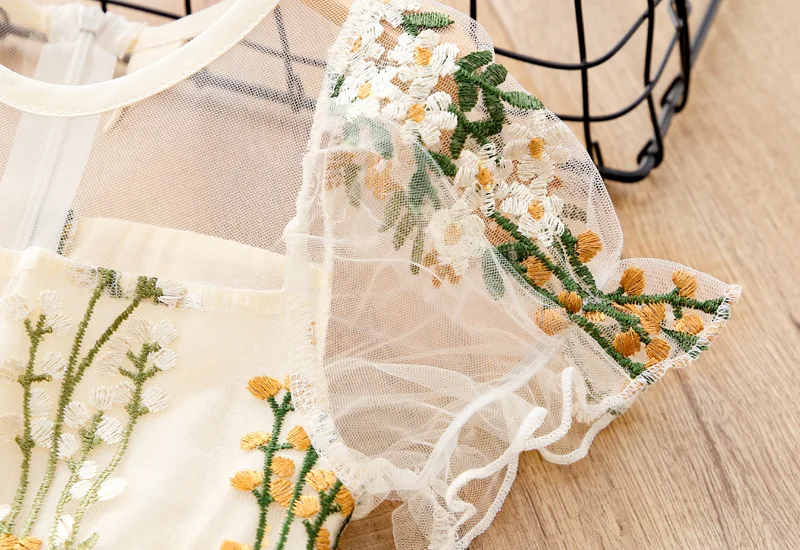 Sodawn Детские платья для девочек платье с коротким рукавом и вышивкой повседневное