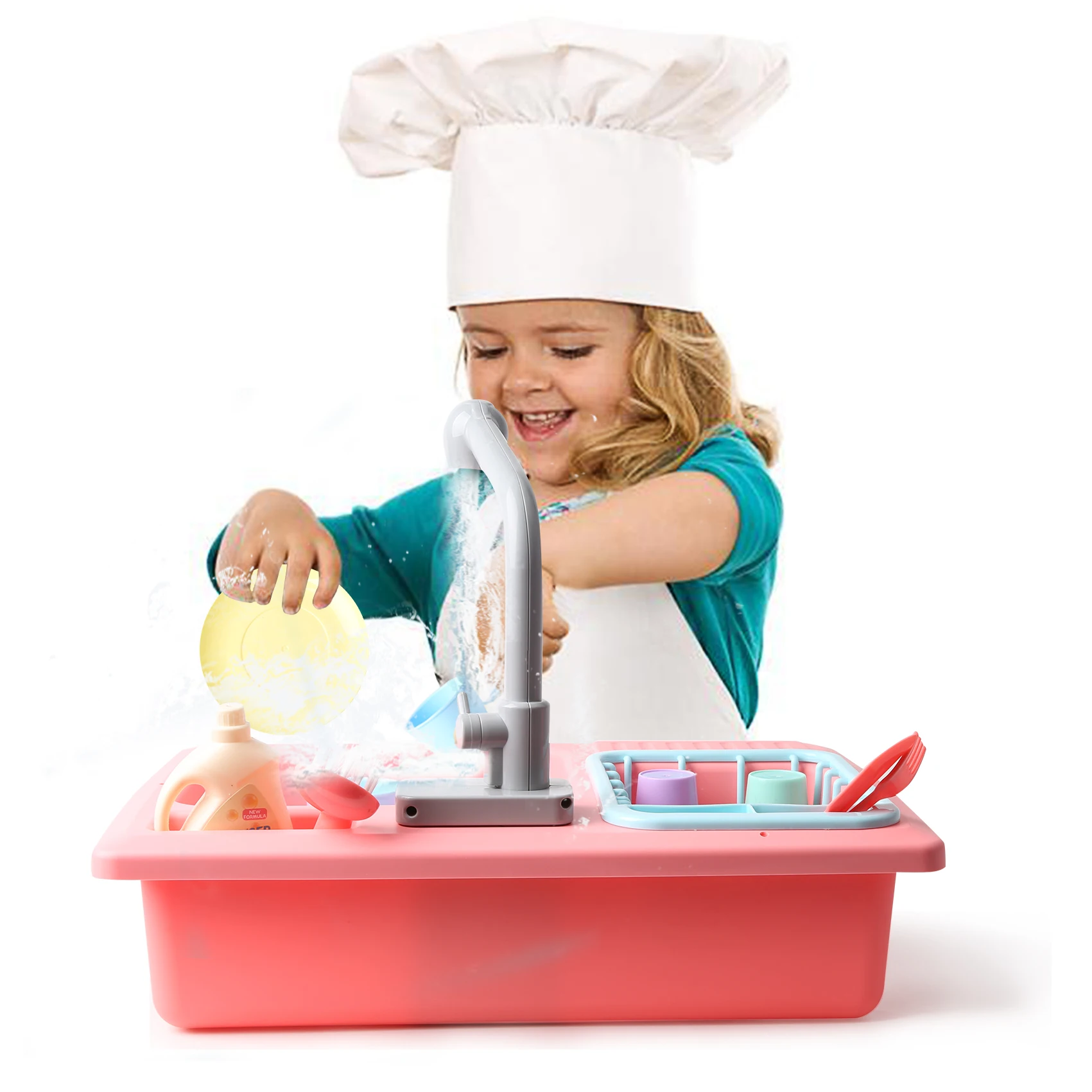 Фото Игрушка для мытья посуды с проточной водой 13 шт.|Детские кухни| |