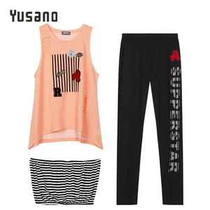 Женский пижамный комплект Yusano, комплект одежды для сна из 3 предметов, топ без рукавов, бюстгальтер, штаны с принтом в виде бревен, домашняя Wea