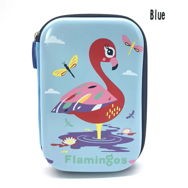 Blue flamingo Пенал Estuche Эсколар Kalemlik животного КАЛЕМ Kutusu Estuches Para El колеги коробка школы Kawaii карандаш большой единорог - Цвет: Blue flamingo