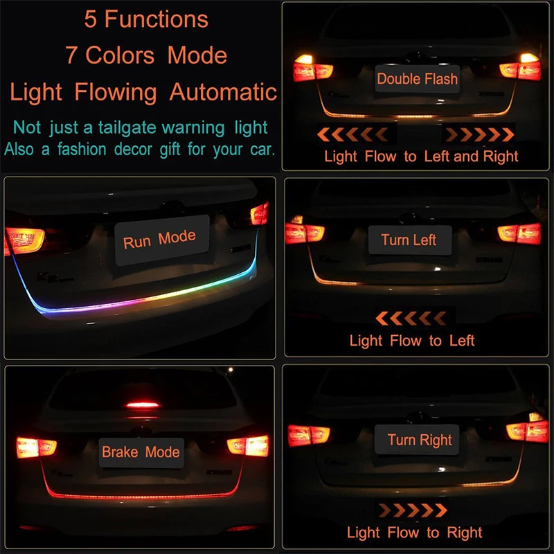 Светодиодная лента для багажника автомобиля 12 в 120 см RGB 5050 SMD IP67 авто Стайлинг