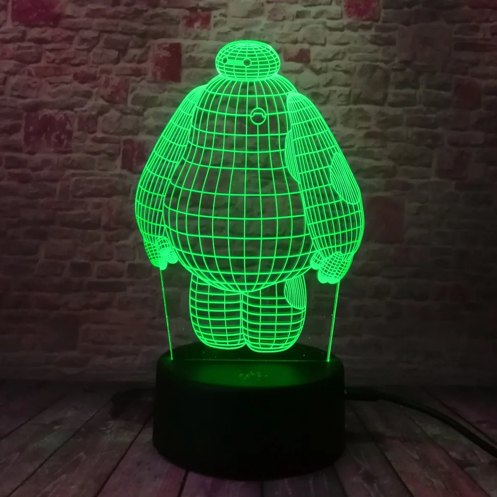 Новый креативный 3D светильник Baymax с героями мультфильма Большой Герой 6