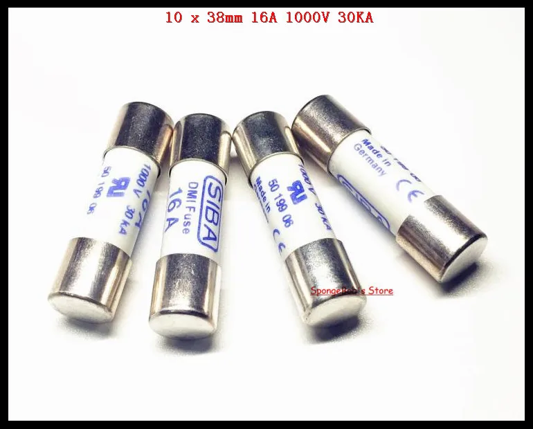3 8 шт./лот 10x38 мм 16Amp 16A 1000 В 30KA SIBA керамика предохранитель DMI 50 199 06|Перемычки| |