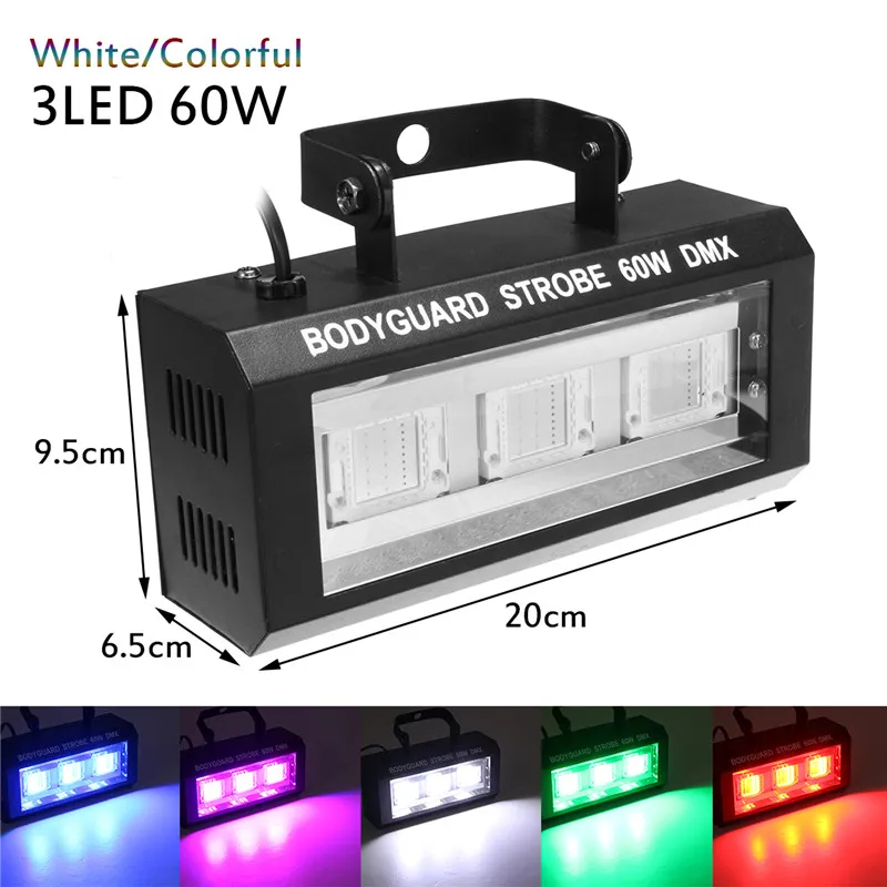 40/60/80/100W DMX512 светодиодный стробоскоп проблесковый маячок освещение Бар Диско диджей звуковой активации лампы эффект освещения штепсельная вилка стандарта США