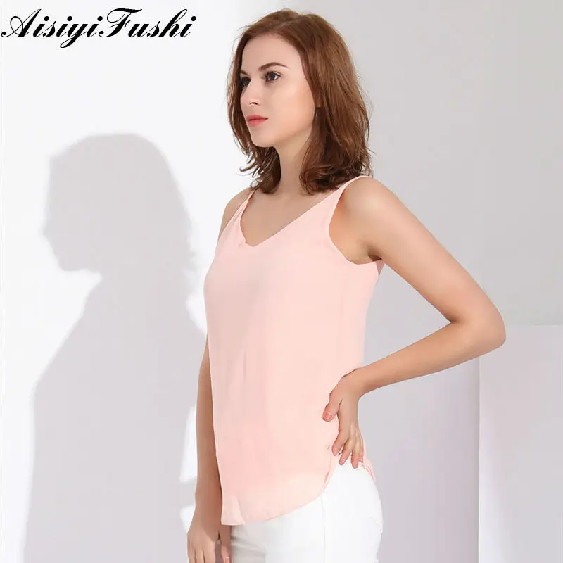 Женская шифоновая блузка без рукавов свободная рубашка карамельных цветов на