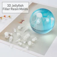 3pcset mix style crystal epoxy mini ocean jellyfish modeling epoxy mold diy crafts filling supplies uv accessories decoration