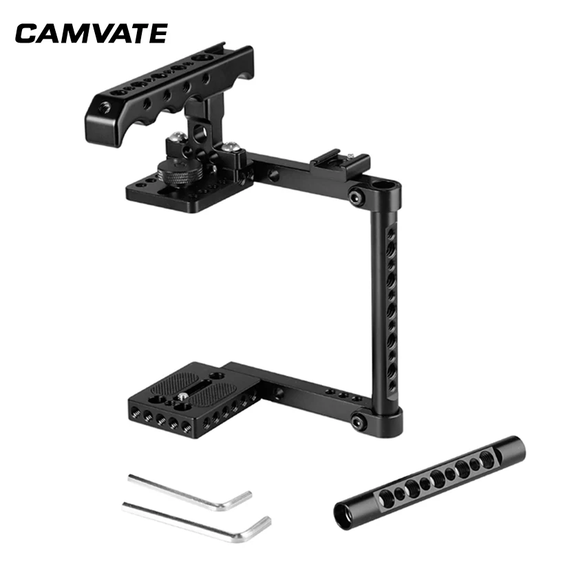 CAMVATE камера клетка комплект с верхней сырной ручкой и башмак для 600D 70D 80D(правая рука монтируется) C2182