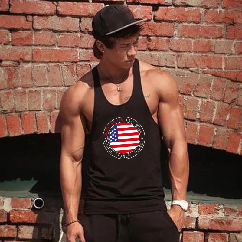

New Brand Gyms Clothing Fitness mens sleeveless shirts Bodybuilding Stringer tank top men singlet workout Muscle vest Tanktop