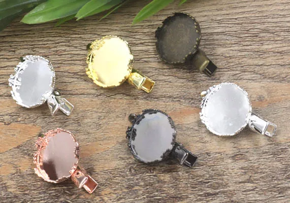 Стеклянная камея кабошон круглый ободок лоток Бобби клип шпильки зажим для волос