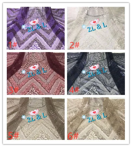 Sale ZLL-40278 wedding dress exquisite sequins line embroidery French net tulle fabric Africa Nigeria bud silk cloth | Дом и сад
