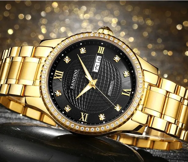 

40mm Sangdo Luxury watches Automatic Self-Wind movement High quality Business watch Auto Date black color dial Men's watch 60S