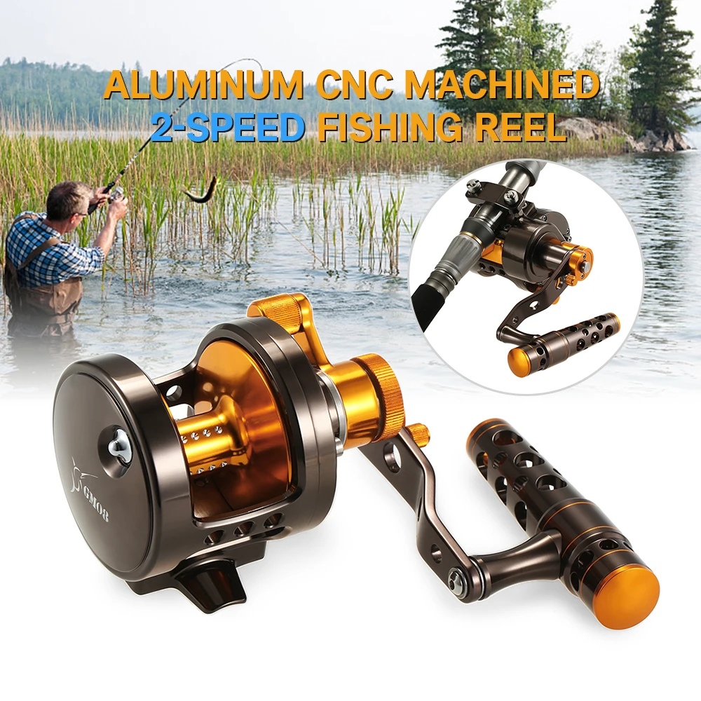 Алюминиевая двухскоростная Рыболовная катушка с ЧПУ рыболовная тяга большая для