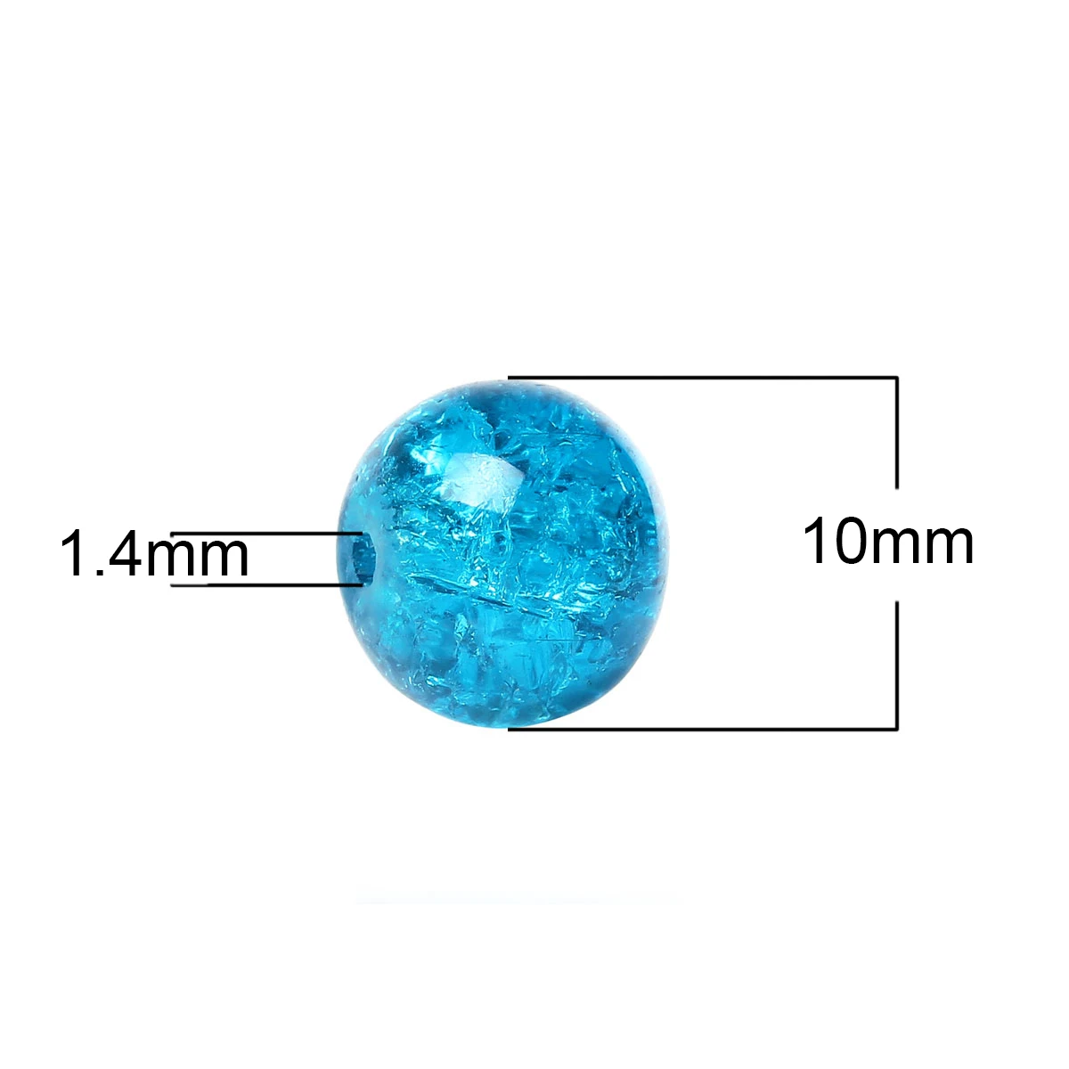 DoreenBeads 50 шт. круглые бусины из голубого стекла с трещинами 10 мм фурнитура|glass round